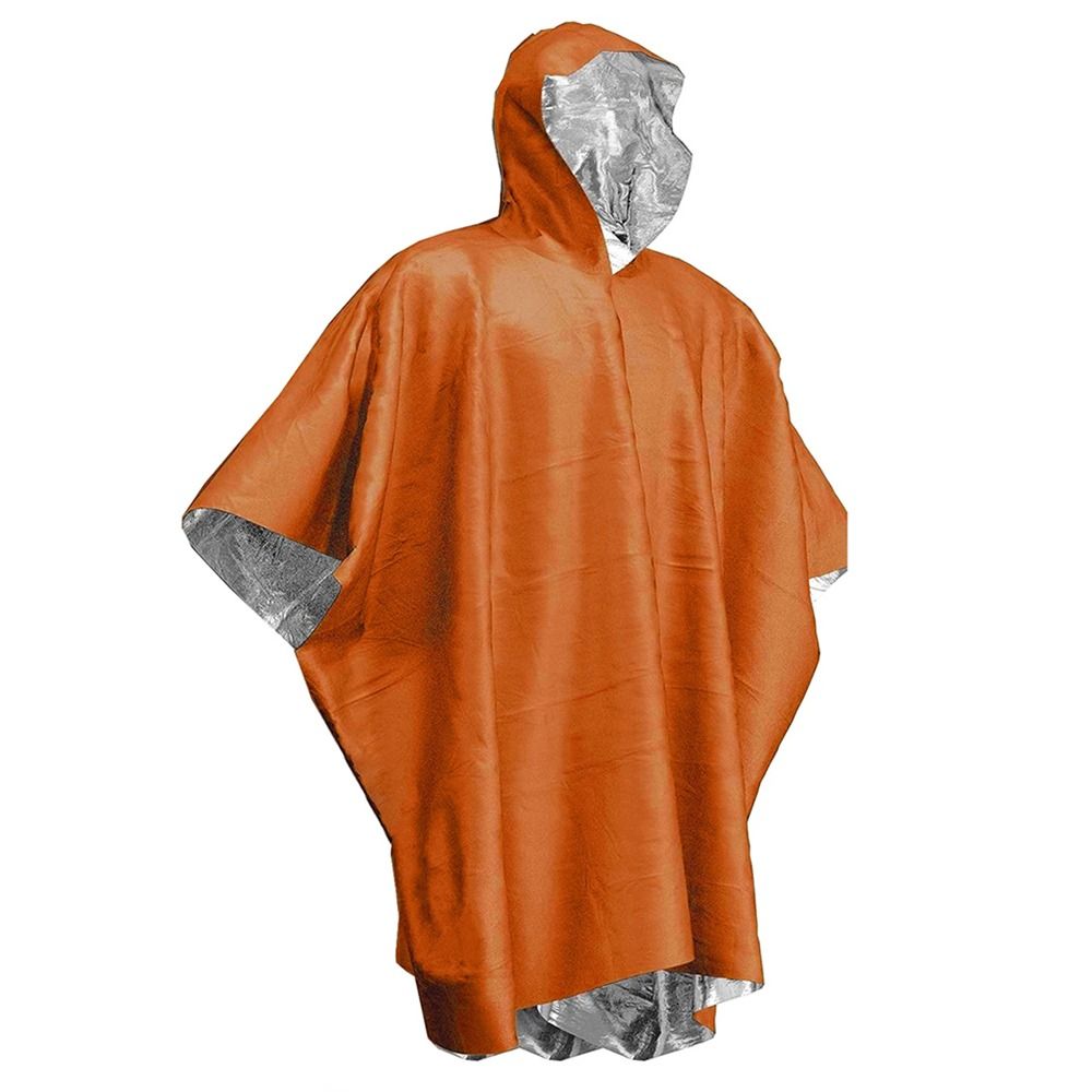 Emergency Poncho Rain - 1個入り ハイキング旅行用テント レインウェア 緊急用レインコート 防水フード付きスリーブ キャンプ用レインポンチョ