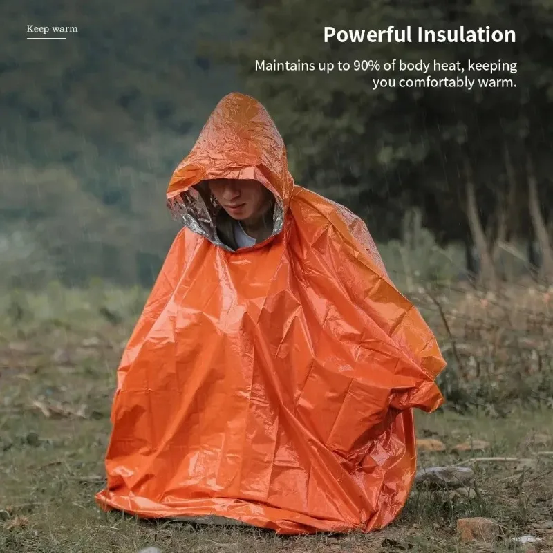 緊急時用、防水・防寒ポンチョ、保温性のあるサバイバルブランケ - Survival Blanket Reflective のレビューと価格