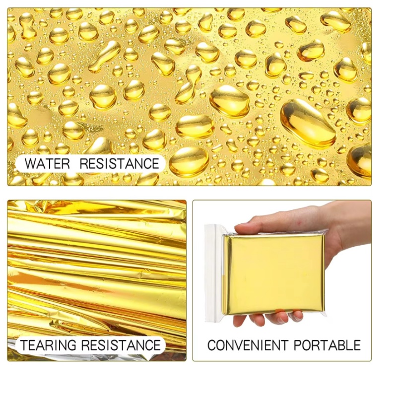 金銀マイラー製サーマルサバイバルブランケット 130×210 - Survival Blanket Reflective のレビューと価格