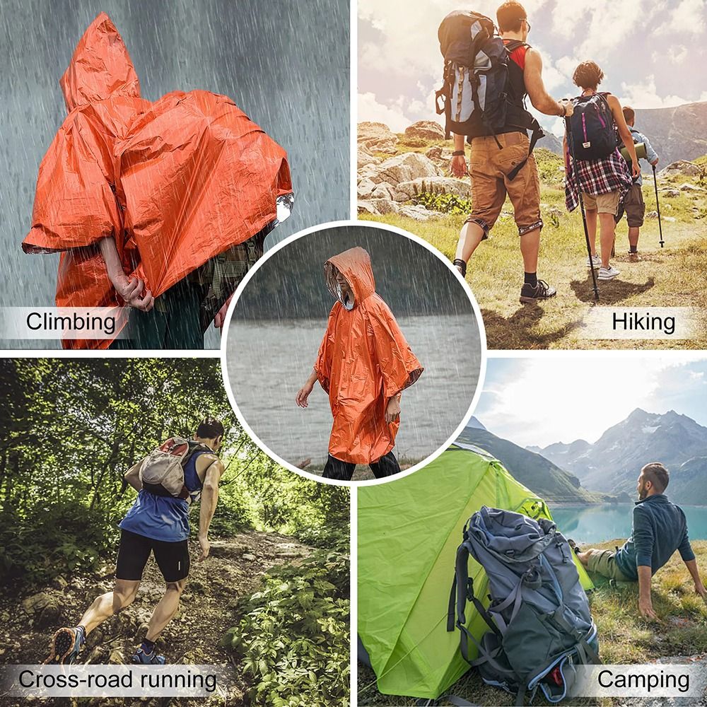 1個入り ハイキング旅行用テント レインウェア 緊急用レイン - Emergency Poncho Rain のレビューと価格