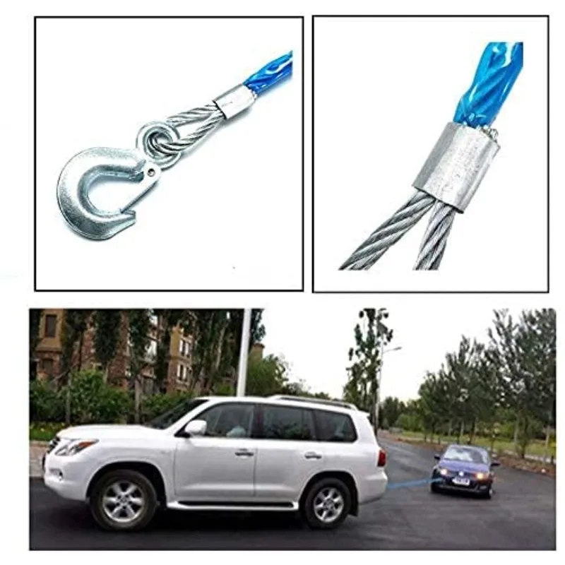 車牽引ロープ 3-7トン スチールワイヤーロープ トレーラー - Rescue Rope Throw のレビューと価格